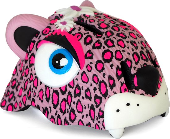 Crazy Safety - Kinderfietshelm - Fietshelm voor kinderen - Roze Luipaard - EN1078 Gecertificeerd - Maat S - 49/54 cm verstelbaar van Crazy Safety
