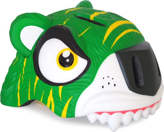 Crazy Safety - Kinderfietshelm - Groene Tijger - S/M - 49-55 cm verstelbaar van Crazy Safety