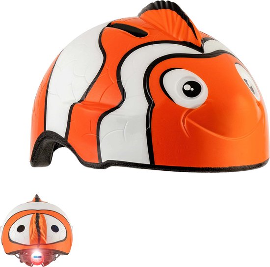 Crazy Safety - Kinderfietshelm - Oranje Nemo Vis - S/M - 49-55 cm verstelbaar van Crazy Safety