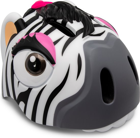 Crazy Safety - Kinderfietshelm - Zwart/Wit Zebra - S/M - 49-55 cm verstelbaar van Crazy Safety