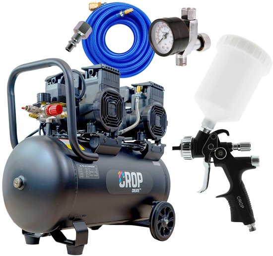 CROP Professionele Compressor Verfspuit Set - Compleet