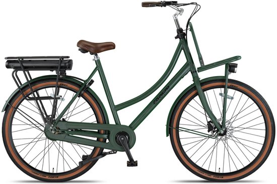 Crown Barcelona - Elektrische transportfiets - Elektrische damesfiets - Achterwielmotor - Hydraulische schijfremmen - 28 inch - 50 cm - Emerald Green