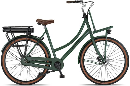 Crown Barcelona - Elektrische transportfiets - Elektrische damesfiets - Achterwielmotor - Hydraulische schijfremmen - 28 inch - 57 cm - Emerald Green