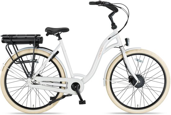 Crown Florence - Elektrische moederfiets - Elektrische damesfiets - Voorwielmotor - Hydraulische schijfremmen - 7 Versnellingen - 28 inch - 55 cm - Mystique