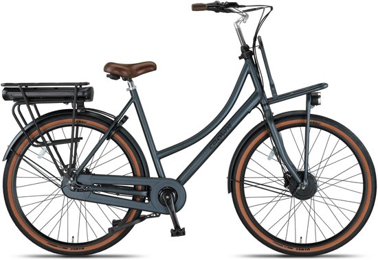 Crown Las Vegas - Elektrische transportfiets - Elektrische damesfiets - Voorwielmotor - Hydraulische schijfremmen - 7 Versnellingen - 28 inch - 50 cm - Metal Grey