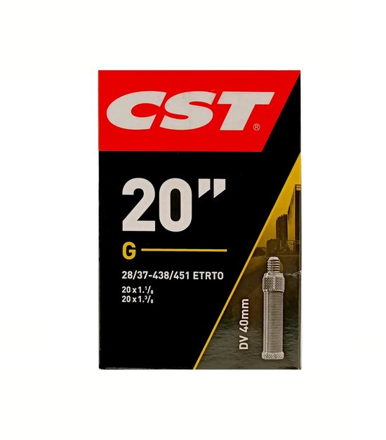 CST Binnenband 20x1 3/8 - ETRTO 28/37-438/451 - Dunlop ventiel 40mm - Geschikt voor 20-inch wielen van CST