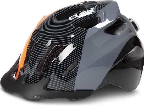 CUBE Fietshelm Ant x Actionteam - Kinderhelm - 11 Ventilatiegaten - SNAP 360 CUBE fit-systeem - X-Lock-montagesysteem - EPS Double In-Mould - 46-51 cm - XS - Zwart/Grijs/Oranje van CUBE