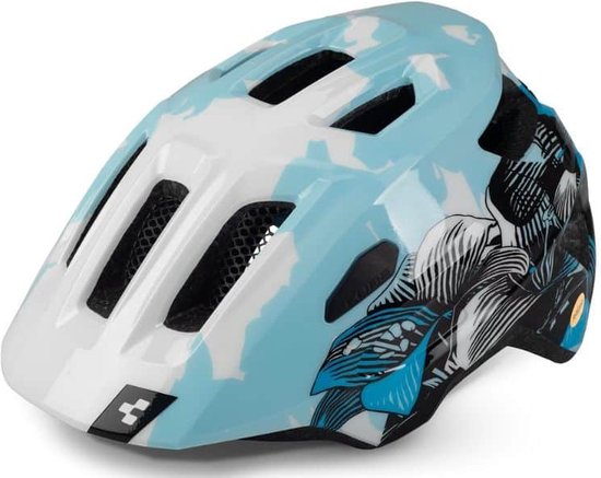 CUBE Fietshelm Talok - Kinderhelm - MIPS - 11 Ventilatiegaten - X-Lock-montagesysteem - EPS In-Mould - 46-51 cm - XS - Wit/Lichtblauw van CUBE