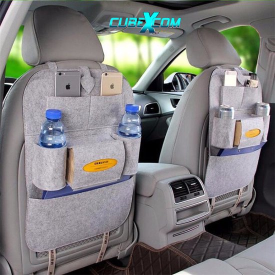 CUBEXCOM® Auto Organizer, Autostoel Organizer, Baby Kinderen Autostoel Organizer Vilt, Autostoelen Rugleuning Organisatoren, Stoelbescherming, Auto Seat Organizer, Hoogwaardig Vilt, GRIJS, 1 Stuk van CUBE