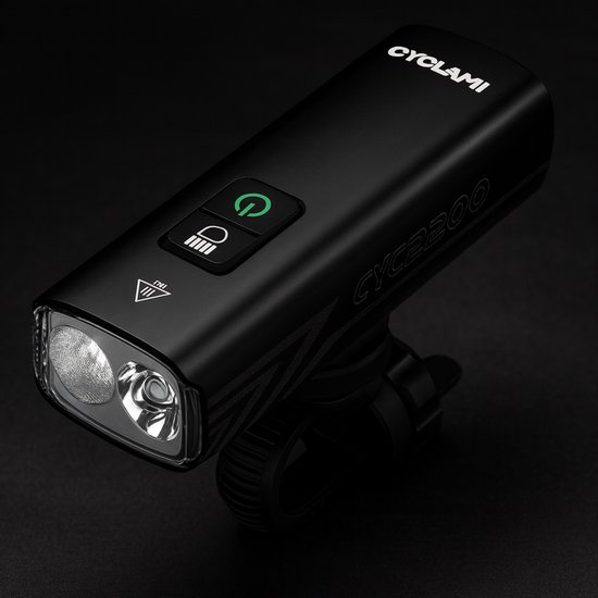 Cyclami Fietslamp LED - Inclusief Stuurhouder - Krachtige 2200 Lumen Fietslamp – Waterbestendig – 5 Modi – 4500 mAh – Bidirectioneel Laden – GoPro-Mount Compatibel