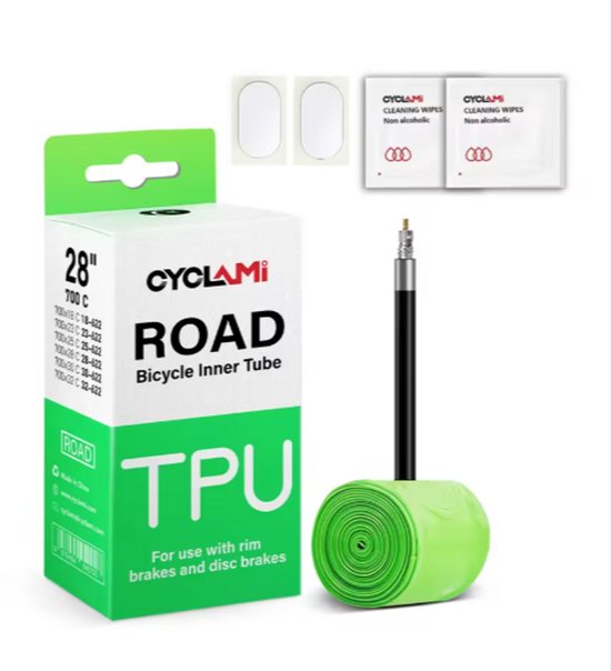 Cyclami TPU Fiets Binnenband 18–32c – Ultralicht, Extra Sterk & 3-Laags Lekbestendig – Ideaal voor Racefiets