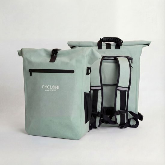 Cycloni DASH Fietsrugzak - Rugzak met Laptop Compartiment - Fietstas 100% Waterdicht - Inclusief 16 inch Uitneembare Laptoptas - Mint Groen van Cycloni