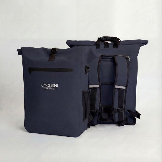 Cycloni DASH Fietsrugzak - Rugzak met Laptop Compartiment - Fietstas 100% Waterdicht - Inclusief 16 inch Uitneembare Laptoptas - Navy van Cycloni