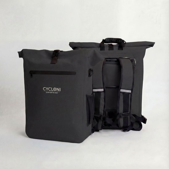 Cycloni DASH Fietsrugzak - Rugzak met Laptop Compartiment - Fietstas 100% Waterdicht - Inclusief 16 inch Uitneembare Laptoptas - Zwart van Cycloni