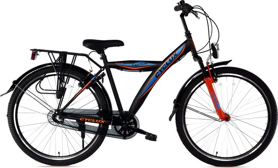 Cyclux Astro Jongensfiets 24 Inch N3 Zwart Oranje van Cyclux