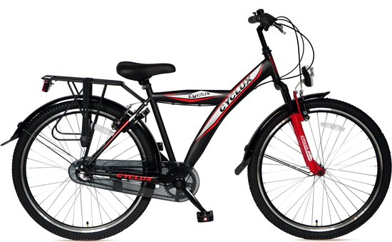 Cyclux Astro Jongensfiets 24 Inch N3 Zwart Rood van Cyclux