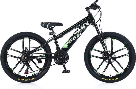 Cyclux Road Bike Jongensfiets Mtb 24 Inch 21 Speed Shimano Groen van Cyclux