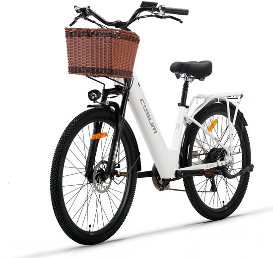 CYSUM X-City Elektrische Fiets - 26 inch - 60–80 km Actieradius - 48 V 10,4 Ah - Shimano 7 Versnellingen - Mechanische Schijfremmen - 250W - LCD-display