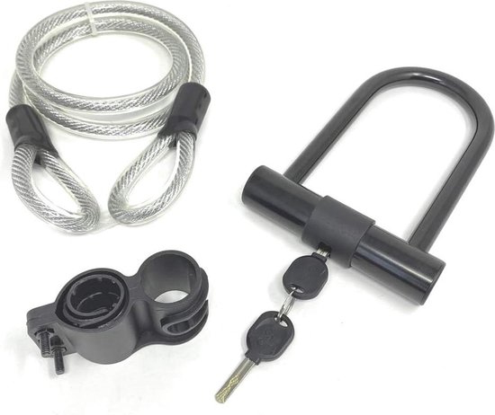 D Lock Fiets 1.2 M Twee Sleutels U Gevormde Zware Kabel Frame Beugel Klem - Veiligheid en Bescherming van Merkloos