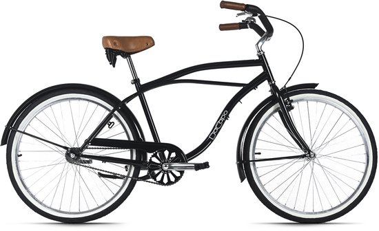 DaCapo Beachcruiser Heren 26" Beach Zwart 1 Versnelling Framemaat 46 cm van Merkloos