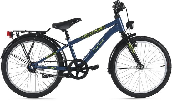 DaCapo kinderfiets 20" Bobby blauw 1 versnelling FH 27 cm met verlichting – vanaf 6 jaar van Merkloos