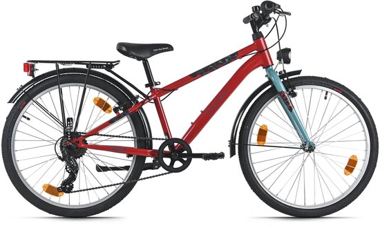 DaCapo kinderfiets 24" Bobby rood 7 versnellingen framemaat 32 cm – vanaf 8 jaar van Merkloos