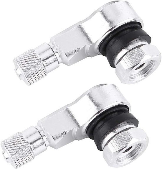 Dailygoods - 90 Graden Aluminium Valve Stengels voor Motorfiets - 2 Stuks