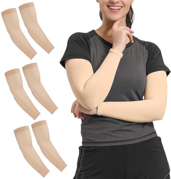 Dailygoods- Armmouwen 3 Paar - Zonbescherming - Tattoo-afdekking - FPS-gaming - Zacht/Huidvriendelijk - Sneldrogend - Armwarmers