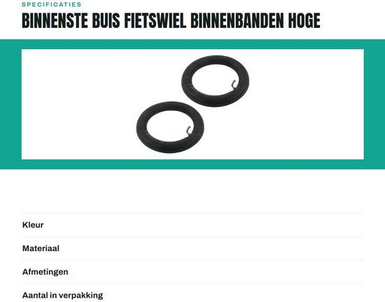 Dailygoods- Binnenbanden 10x2 inch - Geschikt voor Fietsen/Kinderwagens/Scooters - Hoge Lekdichtheid - Betrouwbare Prestaties - Universele Compatibiliteit - Fietsbanden