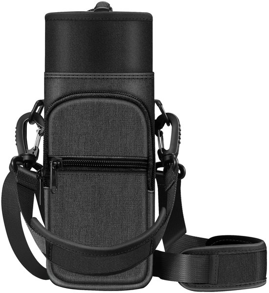 Dailygoods - CASEBOT Draagtas voor waterflessen, flessenhouder, waterfles tas met verstelbare schouderriem en 2 vakken voor wandelen, fietsen, kamperen, reizen, fitnesscentrum