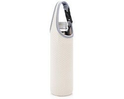 Dailygoods - Dailygoody - Neopreen Waterfleshouder - Draagbare Waterfles Sleeve - Ideaal voor Buiten - Gebroken Wit - Isolatie - Compatibel met Smartwater en Evian.