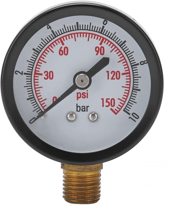 Dailygoods - Dailygoody - Verticale Manometer Drukmeter - Drukmeting - Nauwkeurige metingen - Gelegeerd staal - Vloeistofbewaking - Geschikt voor waterdruk mo