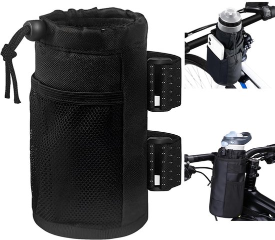 Dailygoods- Drankhouder Fiets - Waterdichte Flessenhouder - Opvouwbare Thermotas - Antislip Bekerhouder - Geschikt voor MTB/Racefietsen - Beugel voor Rolstoel - Fleshouder
