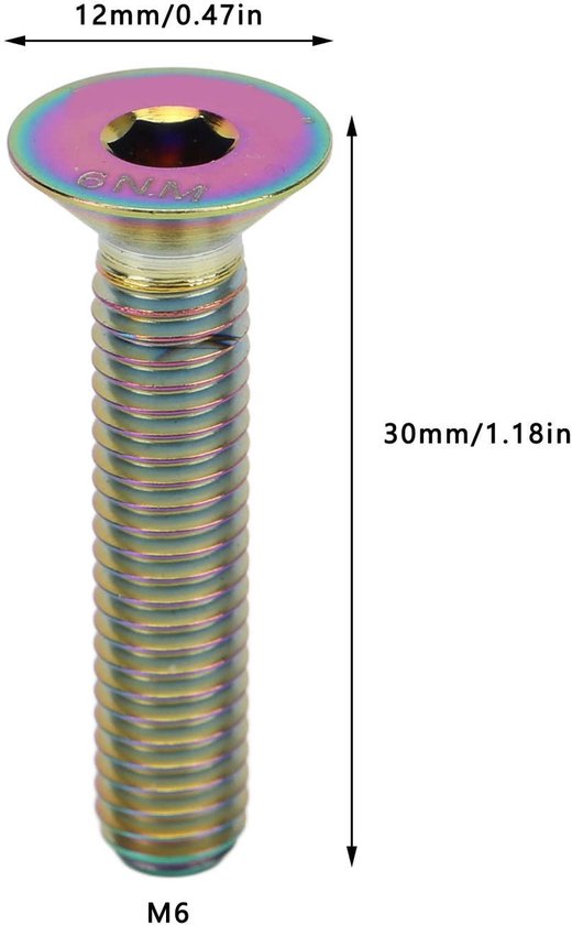 Dailygoods - Fiets Bouten - Titanium Schroeven - Lichtgewicht en Duurzaam - M6x30mm - Voor MTB Fiets Reparatie - Hoogwaardige Titanium Legering - Gesc... van Dailygoods