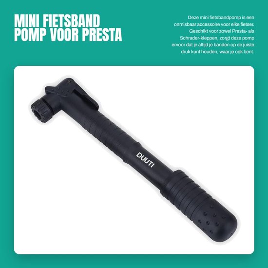 Dailygoods- Fietsbandpomp Mini - Fietspomp met Drukmeter - Fietspomp