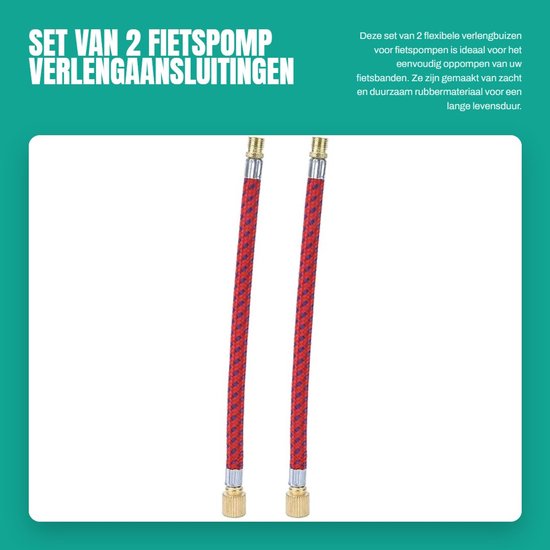 Dailygoods- Fietspomp - Flexibele Klepslang - Verlengbuis - Duurzaam Rubber - Fietsaccessoires - Eenvoudig te Installeren - Pompbuis