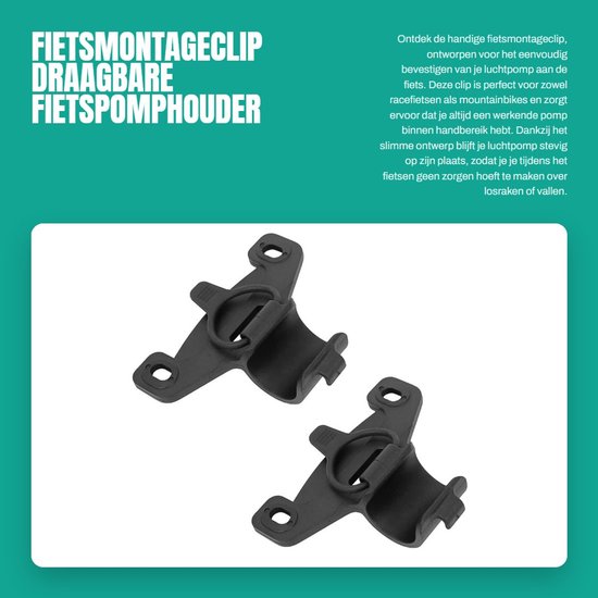 Dailygoods- Fietspomphouder Universele Beugel - Draagbare Montageclip - Geschikt voor 20 mm Luchtpompen - Flexibele Installatie - Antislip Ontwerp - Voor Racefiets/Mountainbike - Fietsmontagebeugel