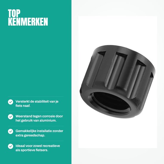 Dailygoods- Steekas Moer Aluminium - M12 X 1,5mm - Fiets Accessoire - Mountainbike - Binnendiameter 12mm - Eenvoudig te installeren - Fietsnaven van Dailygoods