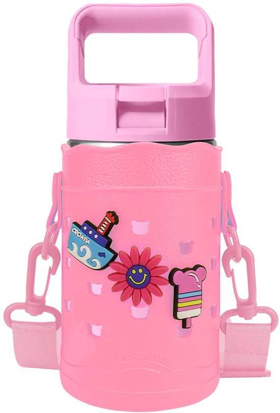 Dailygoody - Waterfles Houder - Verstelbare Draagband - Roze