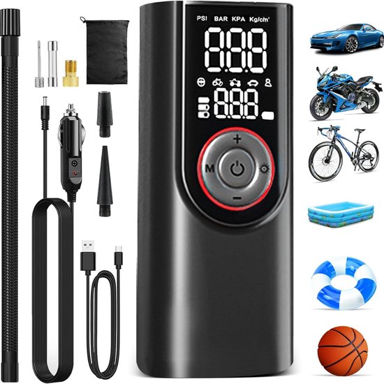 DailySupplies® Elektrische Fietspomp - Luchtcompressor - Bandenpomp Auto