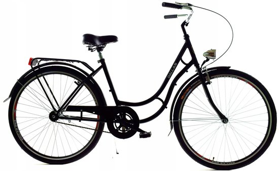 Dallas Bike Damesfiets - Zwart Retro Stadsfiets - 28 inch - Staal Frame 18" - 1 Versnelling van Dallas