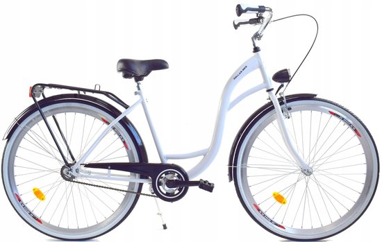 Dallas Bike - Meisjesfiets 26 inch - Stevig stalen frame - Wit met zwart