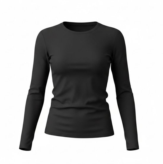 Dames Thermoshirt -F1400- met Lange Mouw XL (42) ZWART