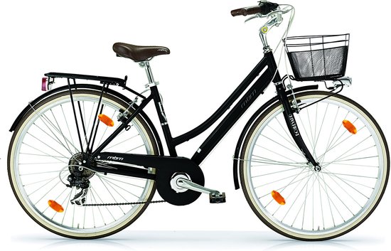 Damesfiets Classic - Stadsfiets met 18 versnellingen - 28 inch wielmaat - Fietsmand - Framemaat 46cm - Zwart/zilver van DAM