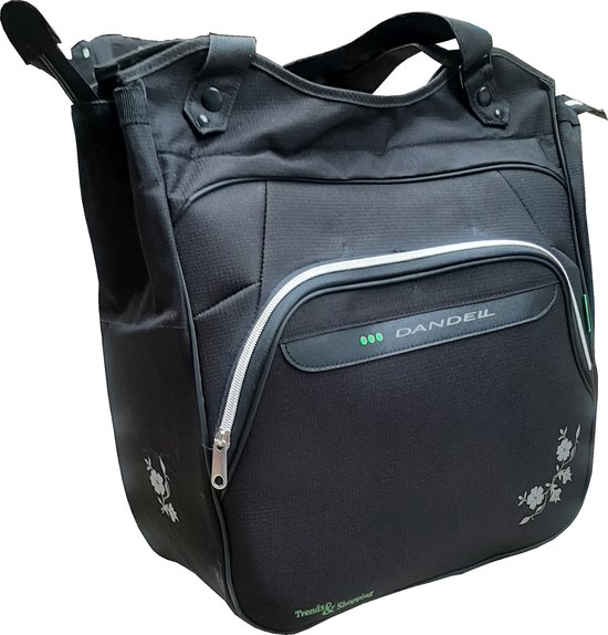 Dandell Shopper Fietstas - Handtas Pakaftas - 20 Liter - Grijs - Gratis Regenhoes van Dandell