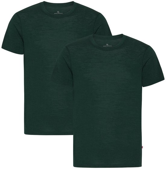 DANISH ENDURANCE 100% Merino Wol Thermo T-shirt - voor Heren - Donkergroen - 2 pack - Maat XXL
