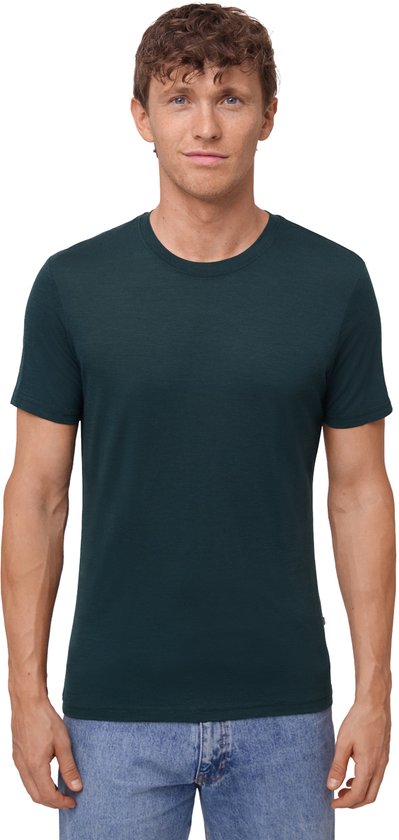 DANISH ENDURANCE 100% Merino Wol Thermo T-Shirt - voor Heren - Donkergroen - Maat L