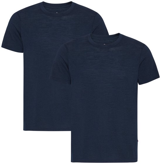 DANISH ENDURANCE 100% Merino Wol Thermo T-shirt - voor Heren - Marineblauw - 2 pack - Maat XXL
