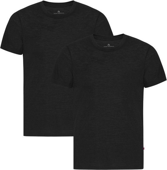 DANISH ENDURANCE 100% Merino Wol Thermo T-shirt - voor Heren - Zwart - 2 pack - Maat M