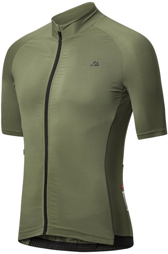 DANISH ENDURANCE Fietstrui voor Heren - Wielershirt - Korte Mouwen - Quick-Dry - Olijfgroen - Maat L